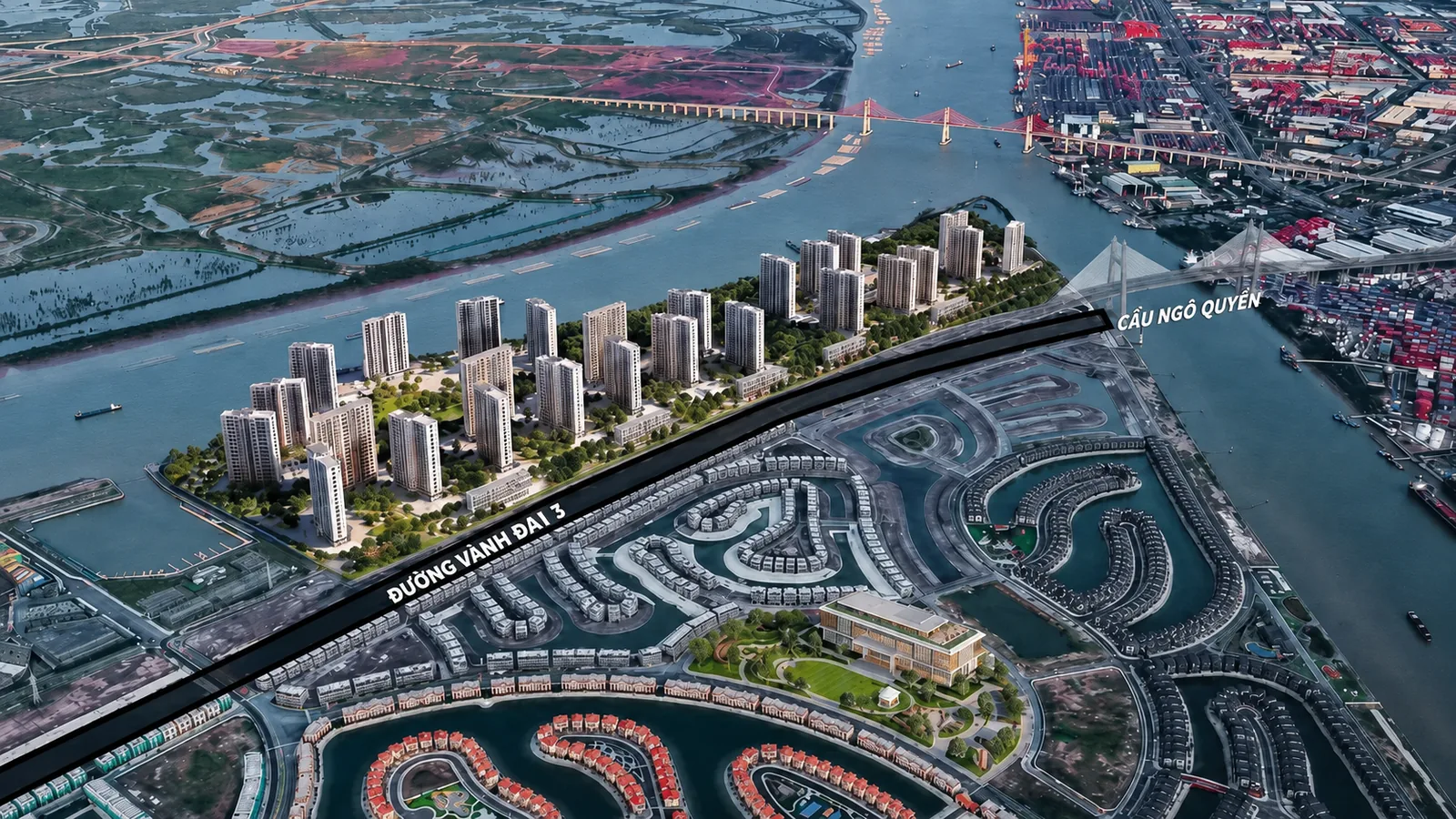 Imperia Royal Island kết nối cầu Ngô Quyền và đường Vành đai 3