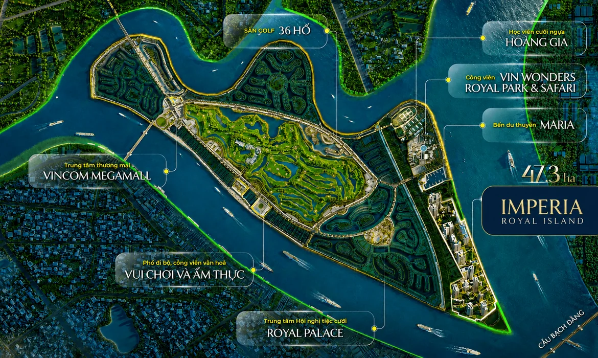 Vị trí Imperia Royal Island dễ dàng kết nối tiện ích khu đô thị Vinhomes Royal Island Vũ Yên